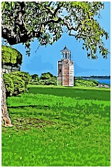 Brick Tower of Avery Point Lighthouse Inside Connecticut Univers